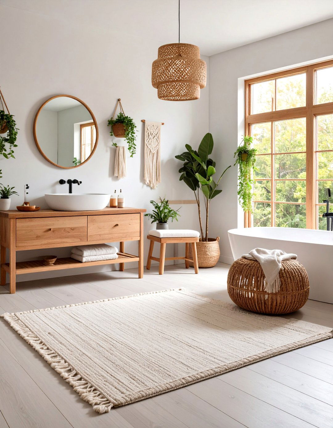 Boho Bathroom Meditation Corner Seating - 20 Boho Bathroom Ideas