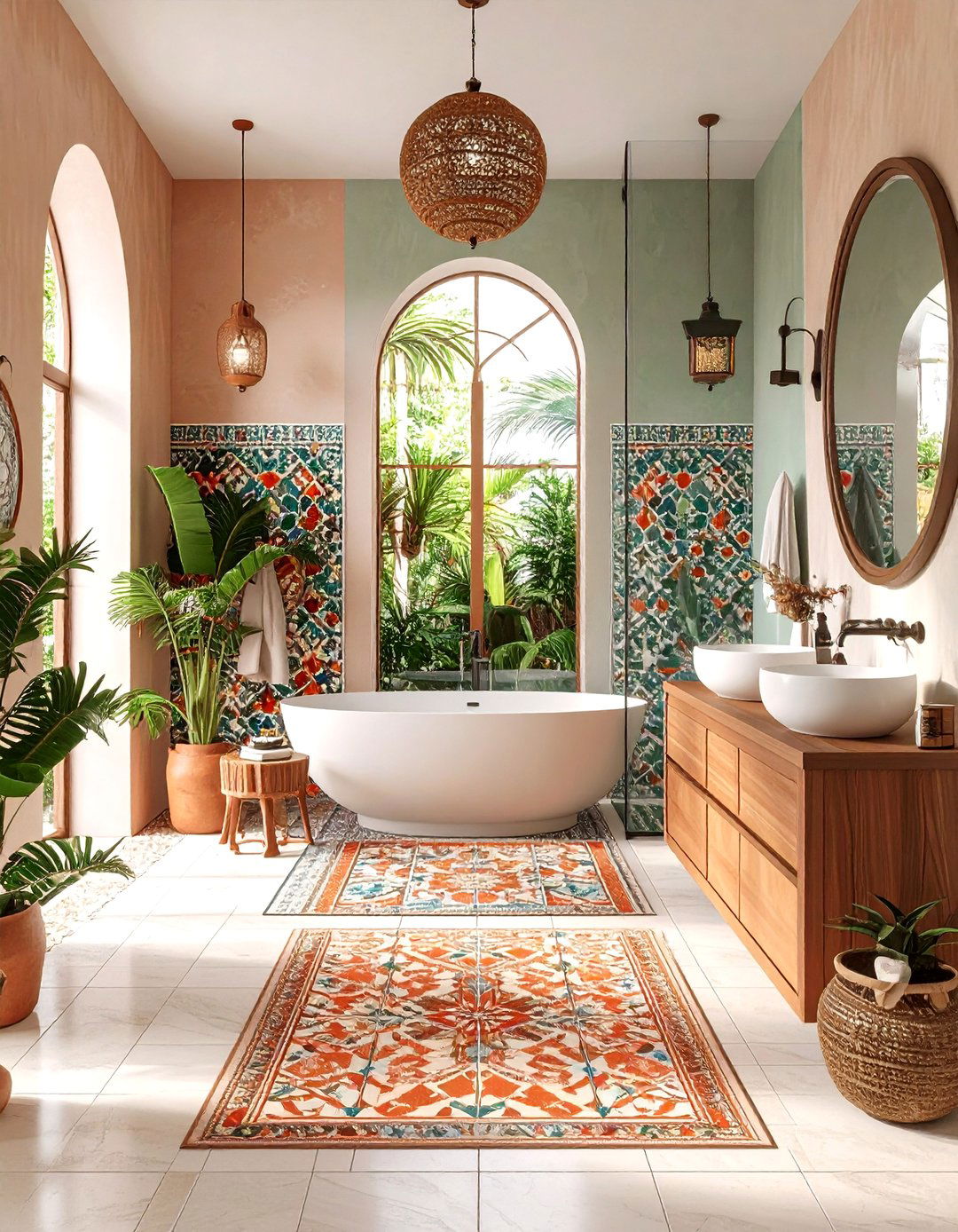 Boho Bathroom Moroccan Inspired Tile Patterns - 20 Boho Bathroom Ideas
