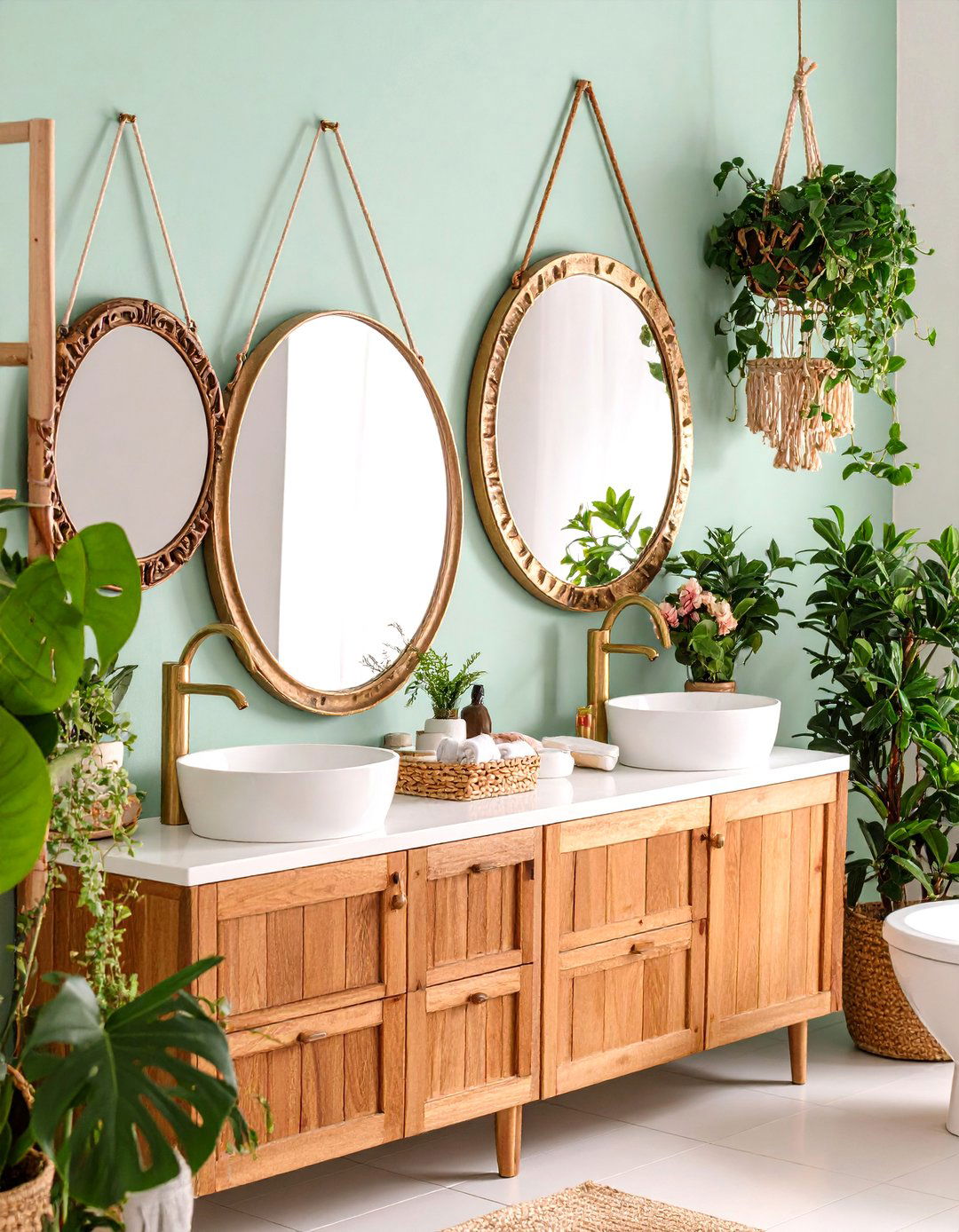 Boho Bathroom Vintage Mirror Gallery - 20 Boho Bathroom Ideas