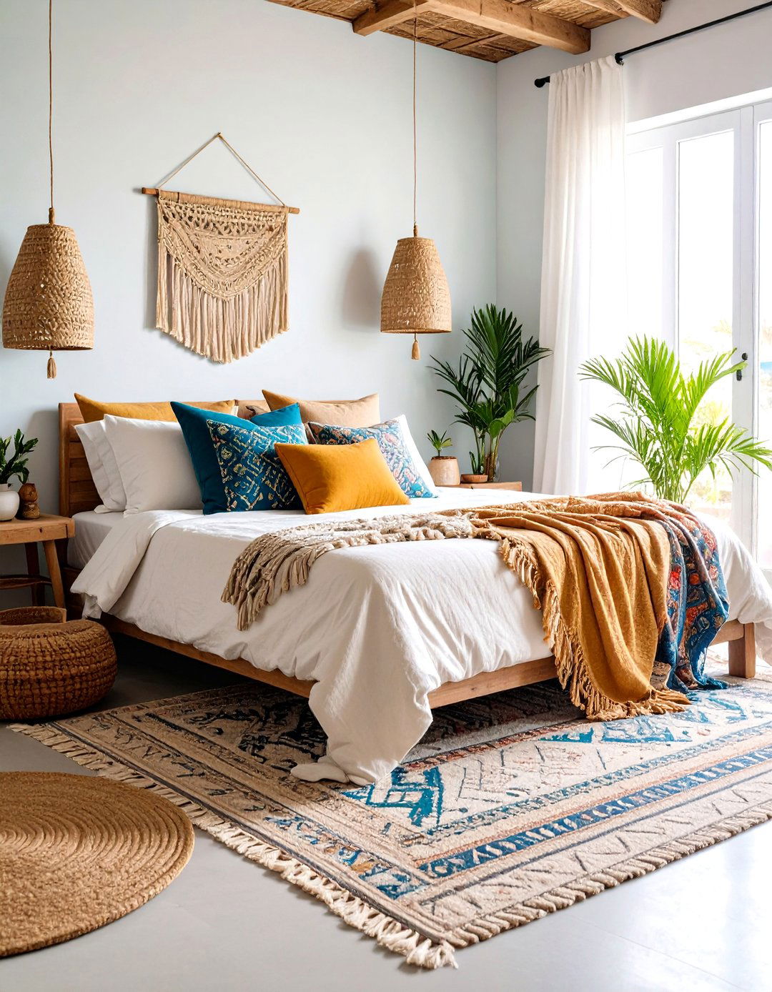 Boho Beach Bedroom Natural Textile Layering - 20 Boho Beach Bedroom Ideas