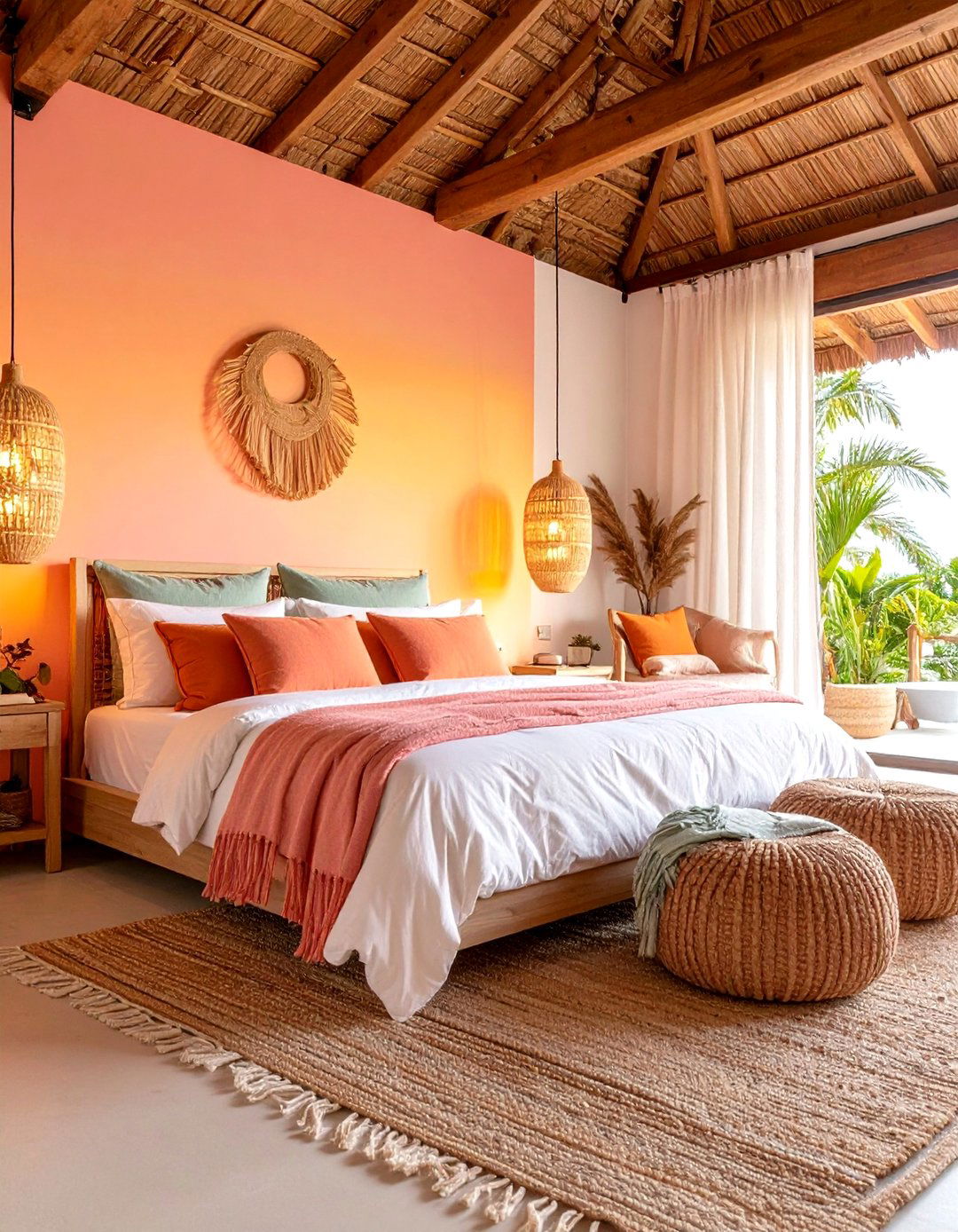 Boho Beach Bedroom Sunset Color Palette - 20 Boho Beach Bedroom Ideas