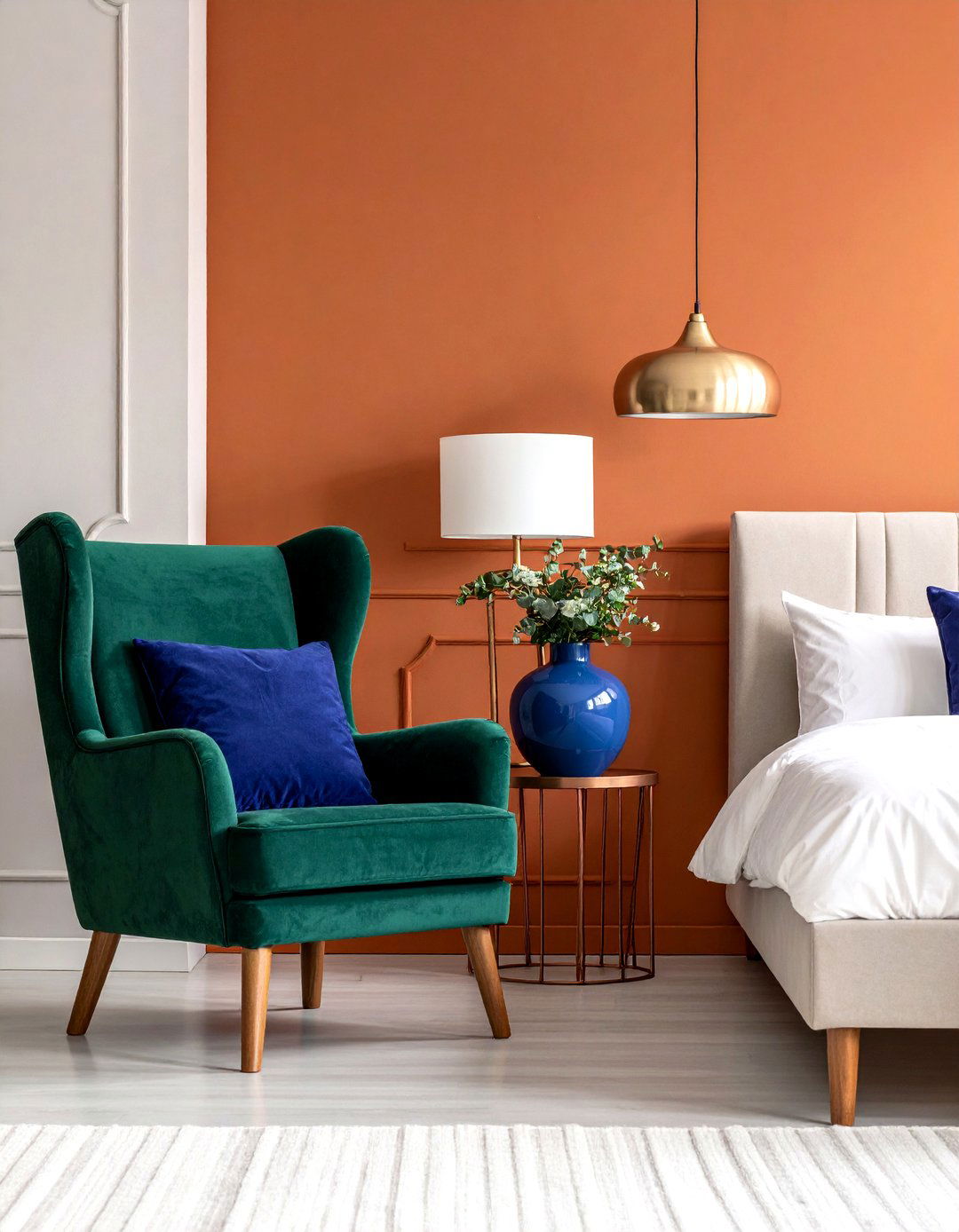 Boho Burnt Orange Bedroom with Jewel Tone Accents - 20 Boho Burnt Orange Bedroom Ideas