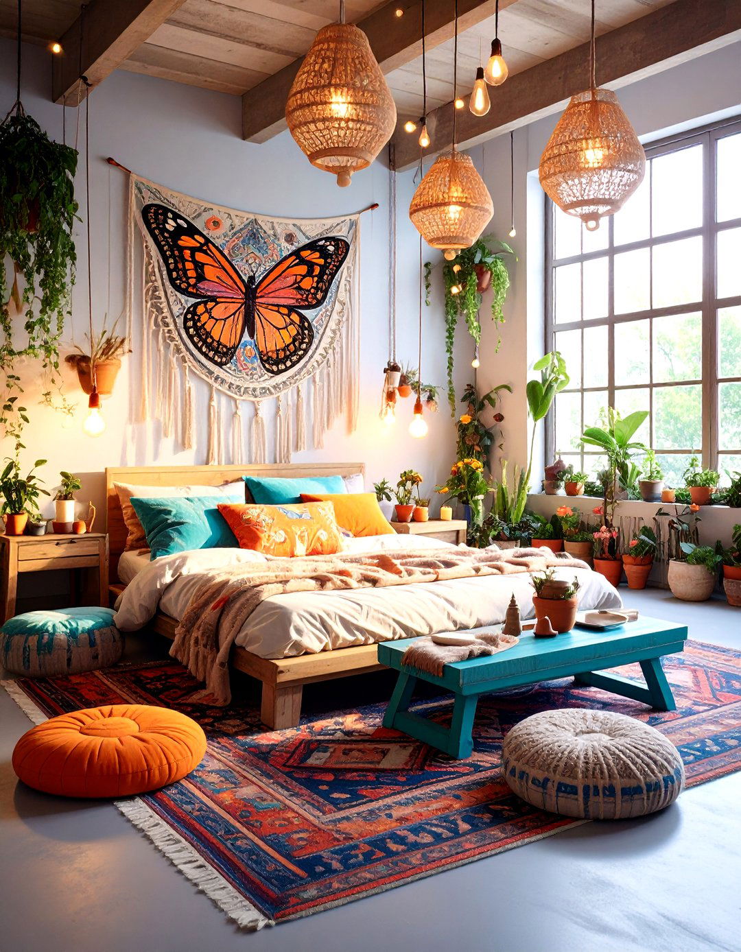 Boho Butterfly Loft Retreat - 20 Butterfly-themed Room Ideas