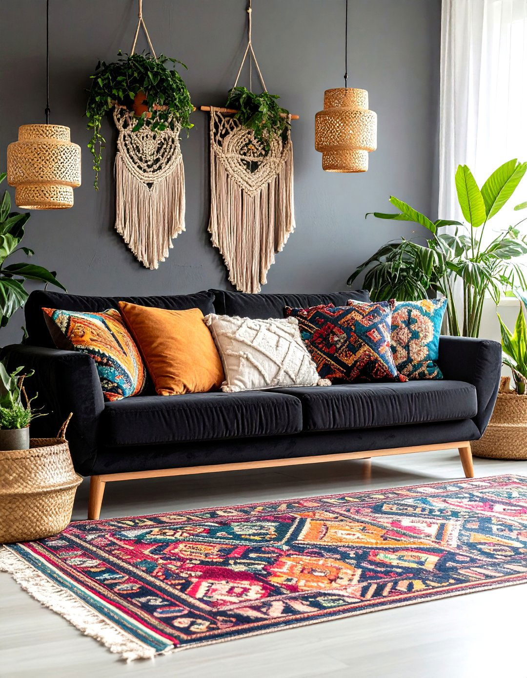 Boho Eclectic Black Couch Living Room - 20 Living Room Ideas With Black Couches