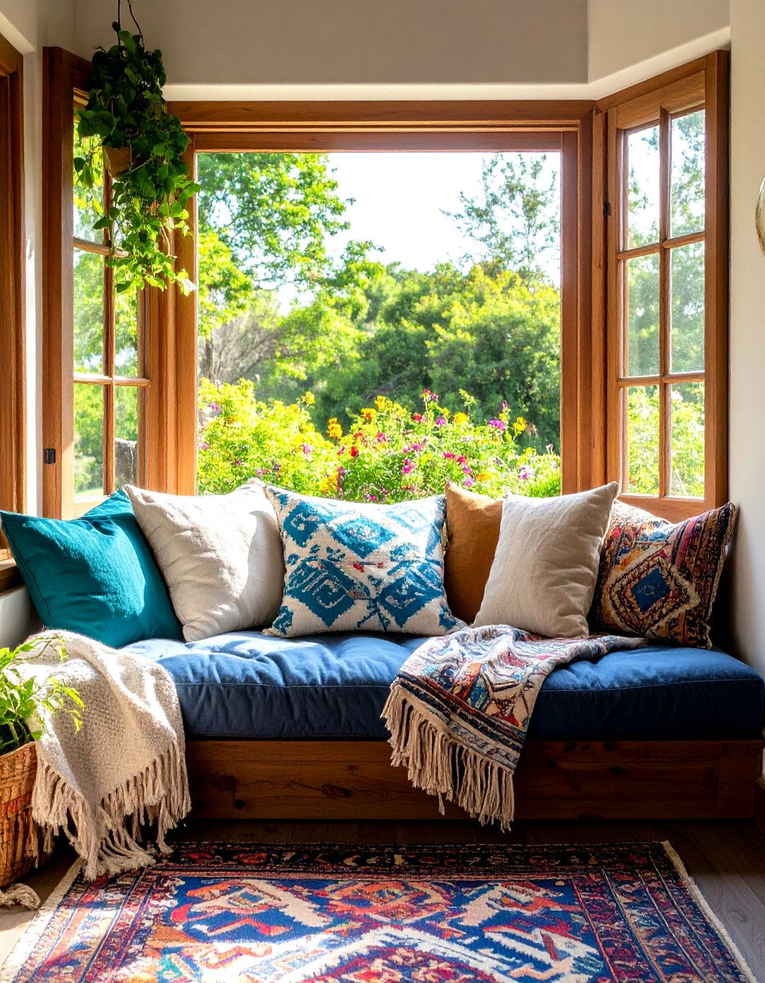 Boho Meditation Room Cushioned Window Nooks - 20 Boho Meditation Room Ideas