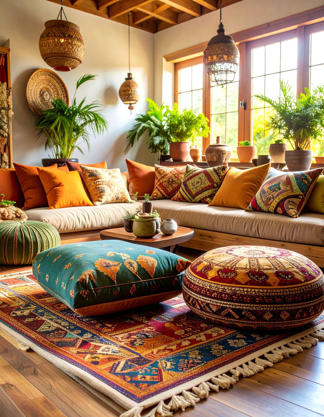 Boho Meditation Room Floor Cushion Arrangements - 20 Boho Meditation Room Ideas
