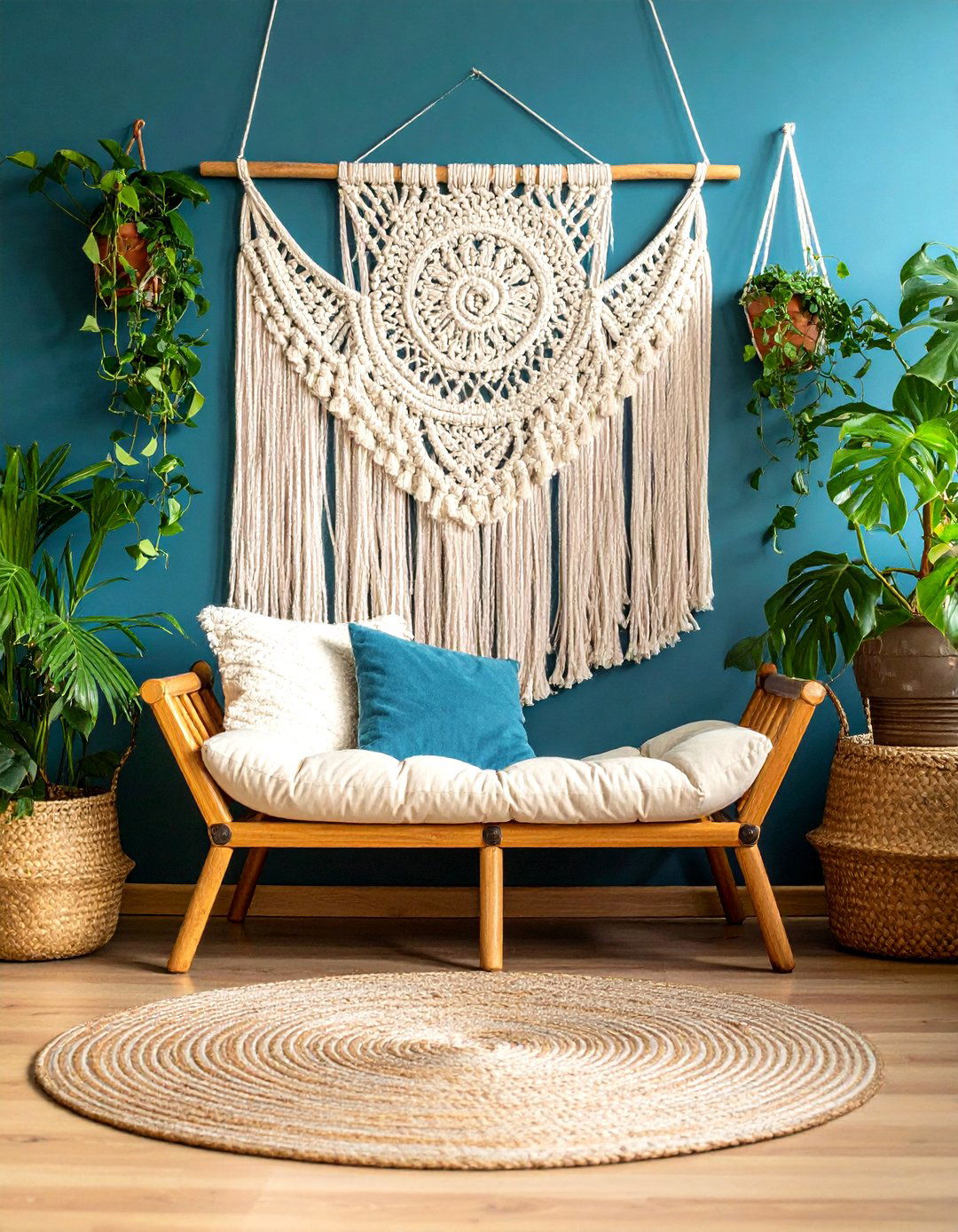 Boho Meditation Room Macrame Wall Hangings - 20 Boho Meditation Room Ideas