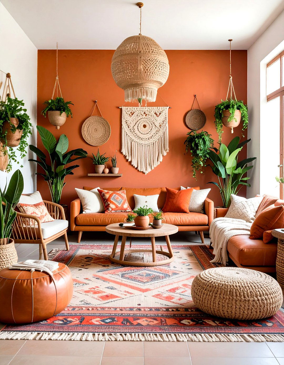 Boho Oasis Terracotta Living Room - 20 terracotta living room ideas