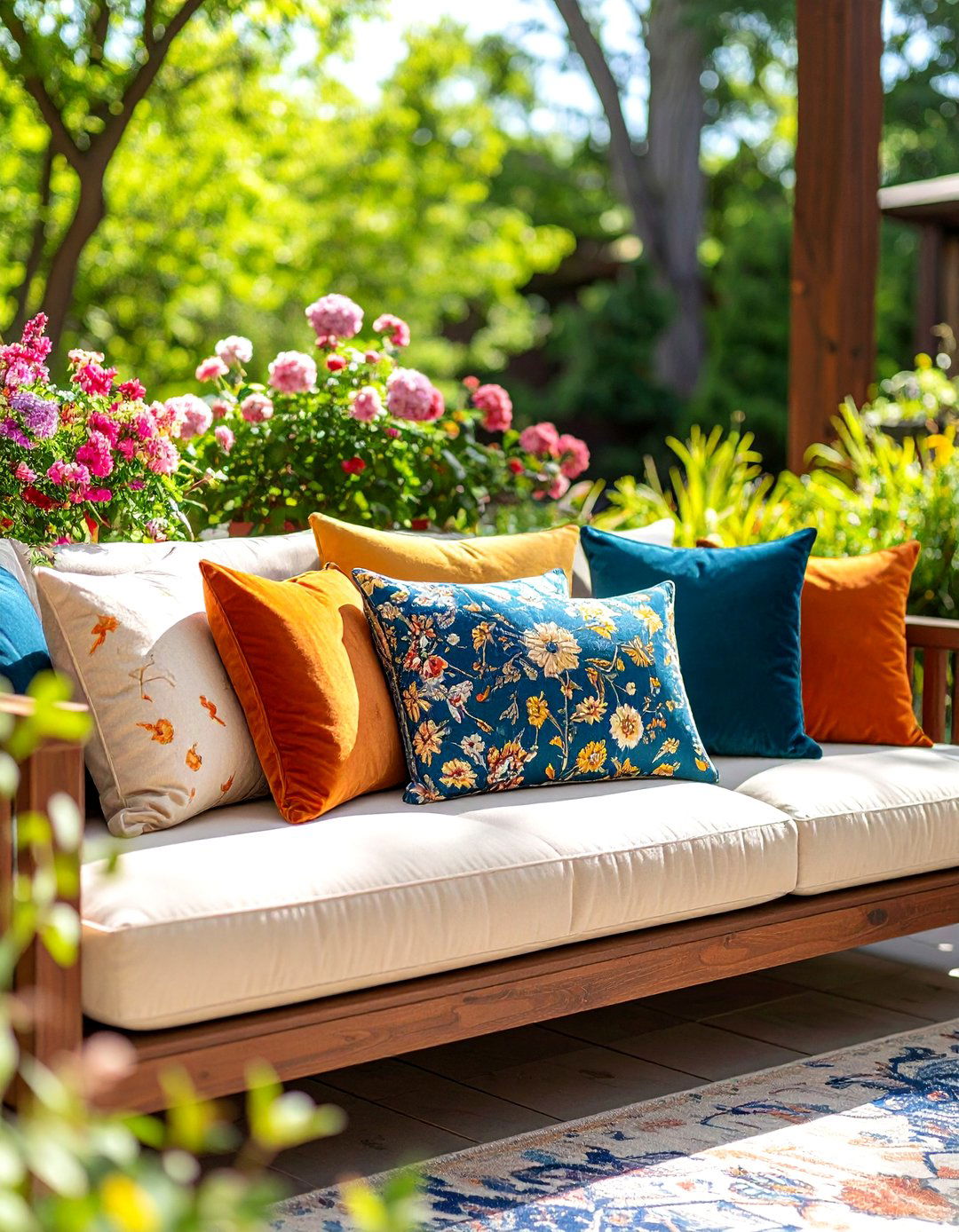 Boho Patio Colorful Throw Pillow Mix - 20 Boho Patio Ideas