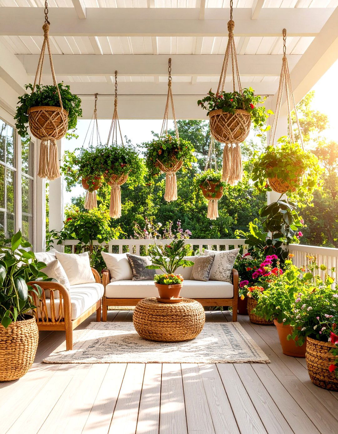 Boho Patio Hanging Plant Garden - 20 Boho Patio Ideas