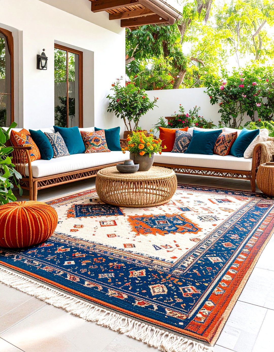 Boho Patio Layered Textile Paradise - 20 Boho Patio Ideas