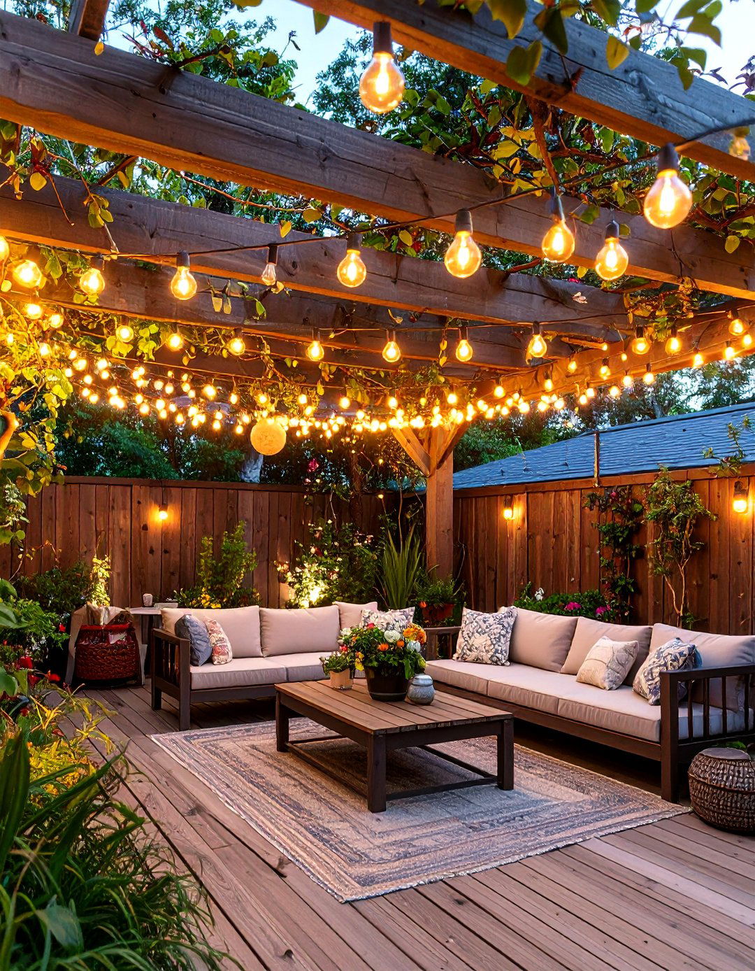 Boho Patio String Light Canopy Creation - 20 Boho Patio Ideas