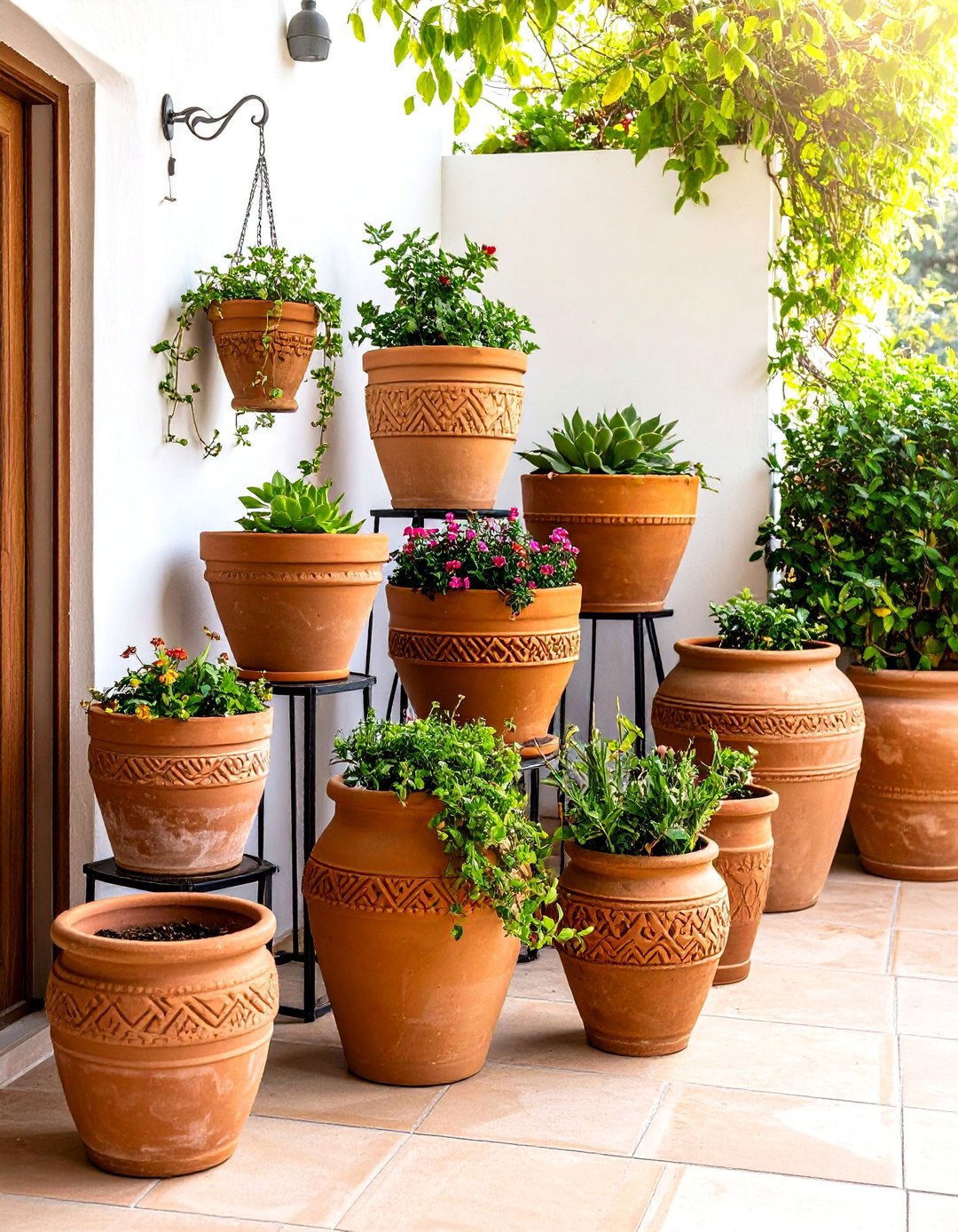 Boho Patio Terra Cotta Planter Collection - 20 Boho Patio Ideas