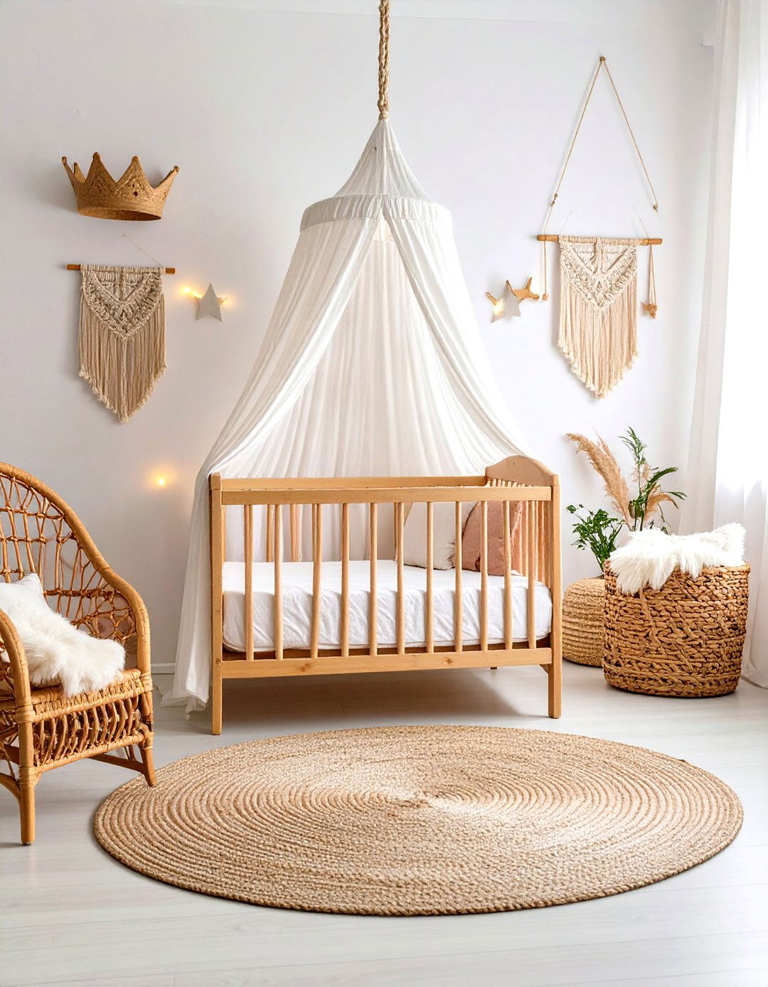 Boho Princess Nursery with Natural Elements - 20 Princess Nursery Ideas