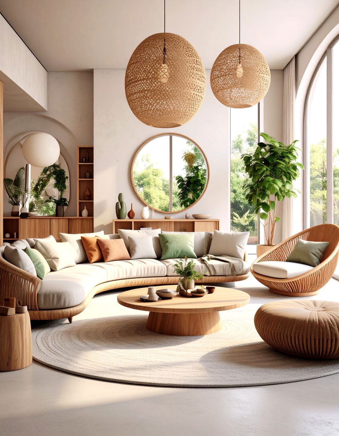 Boho Room with Curved Organic Furniture - 20 Boho Room Ideas
