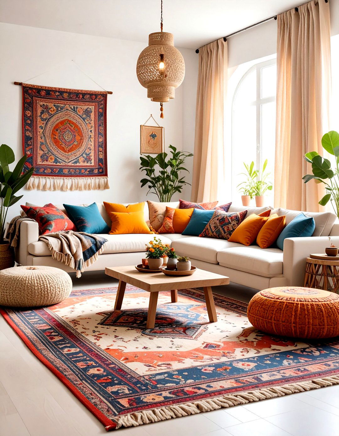Boho Room with Layered Textile Paradise - 20 Boho Room Ideas