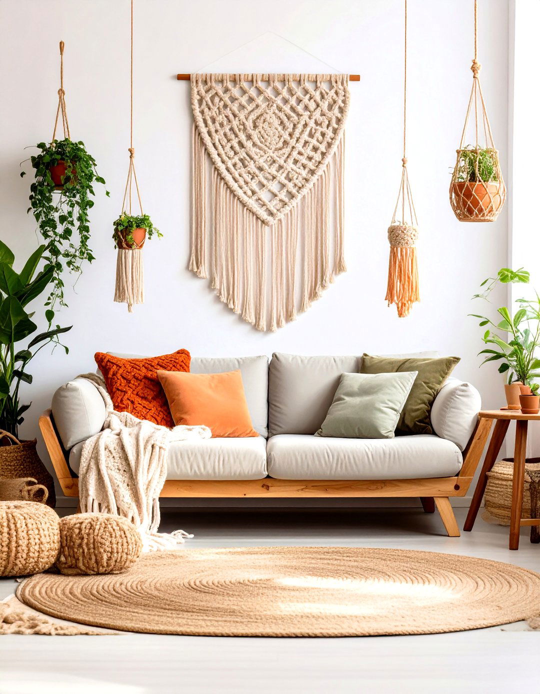 Boho Room with Macrame Wall Art Focus - 20 Boho Room Ideas