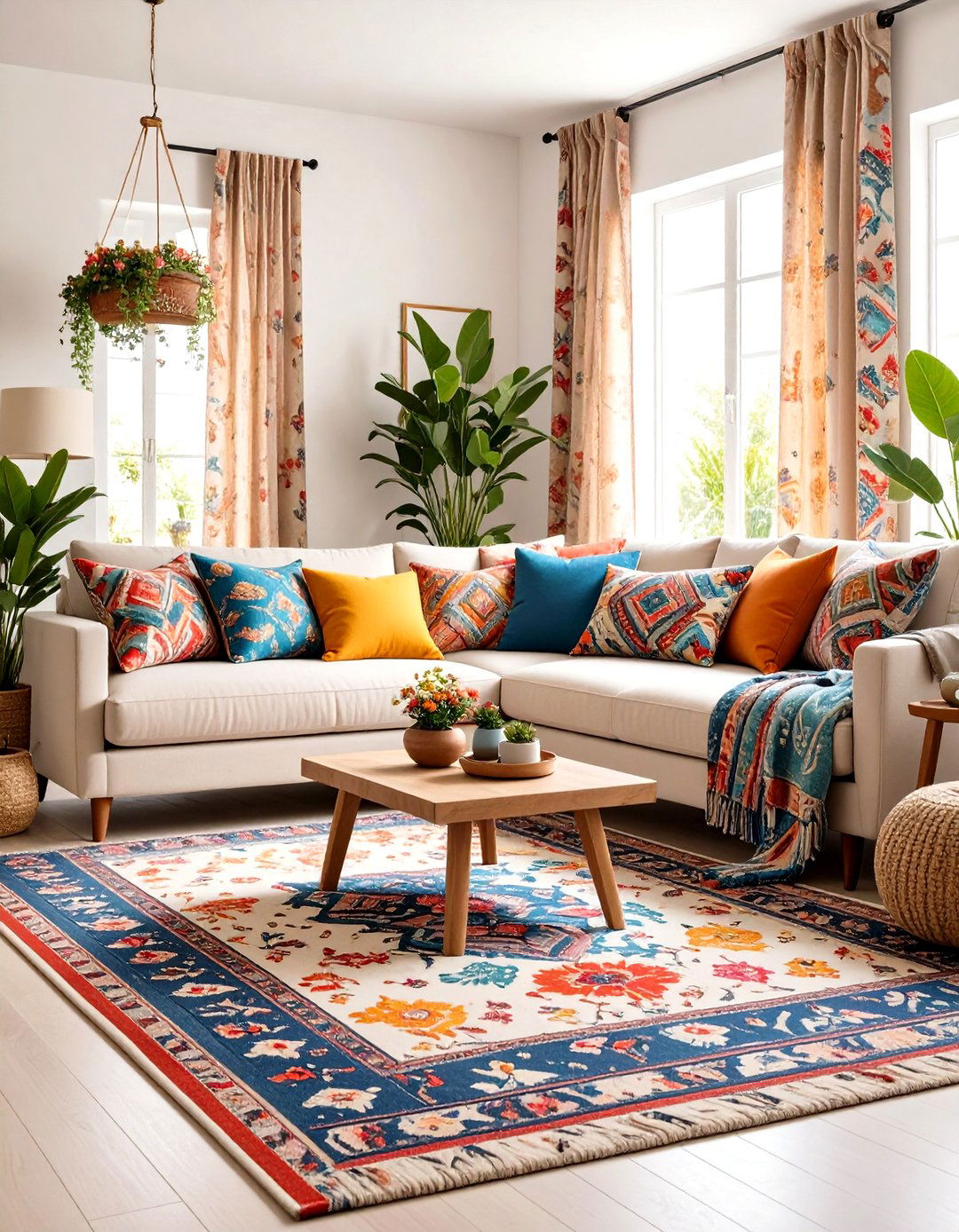 Boho Room with Mixed Pattern Play - 20 Boho Room Ideas