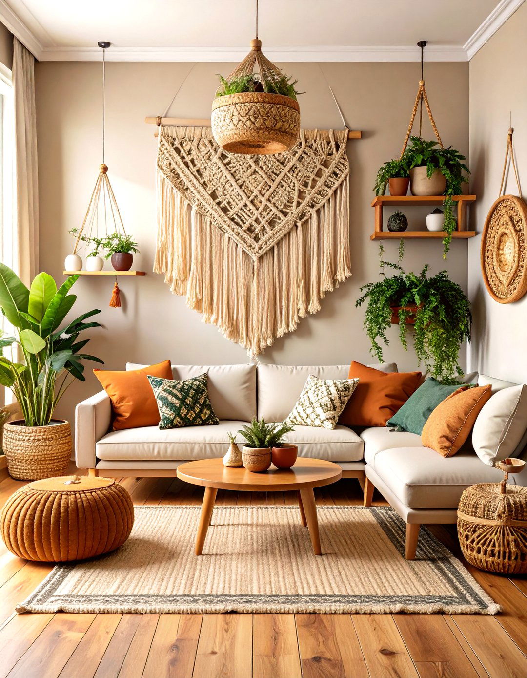 Boho Style Accent Wall - 20 Tv Accent Wall Ideas
