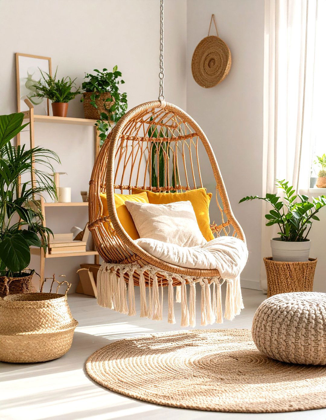 Boho Teen Bedroom Ideas with Macrame Hanging Chair - 20 Boho Teen Bedroom Ideas