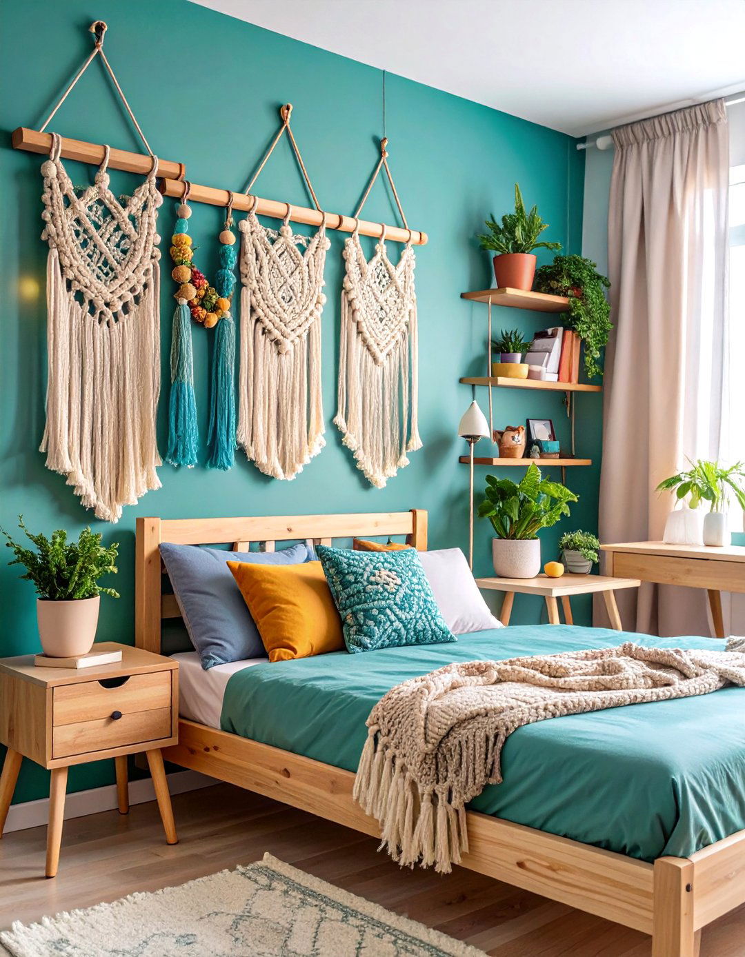 Boho Teen Bedroom Ideas with Macrame Photo Display Gallery - 20 Boho Teen Bedroom Ideas