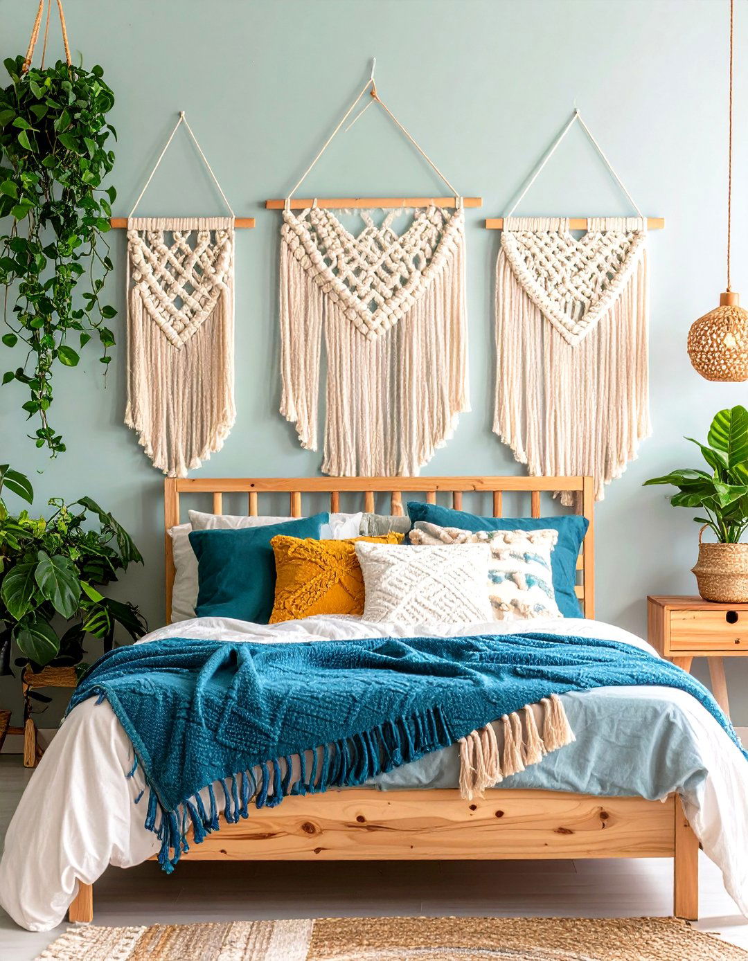 Boho Teen Bedroom Ideas with Woven Wall Hanging Collection - 20 Boho Teen Bedroom Ideas