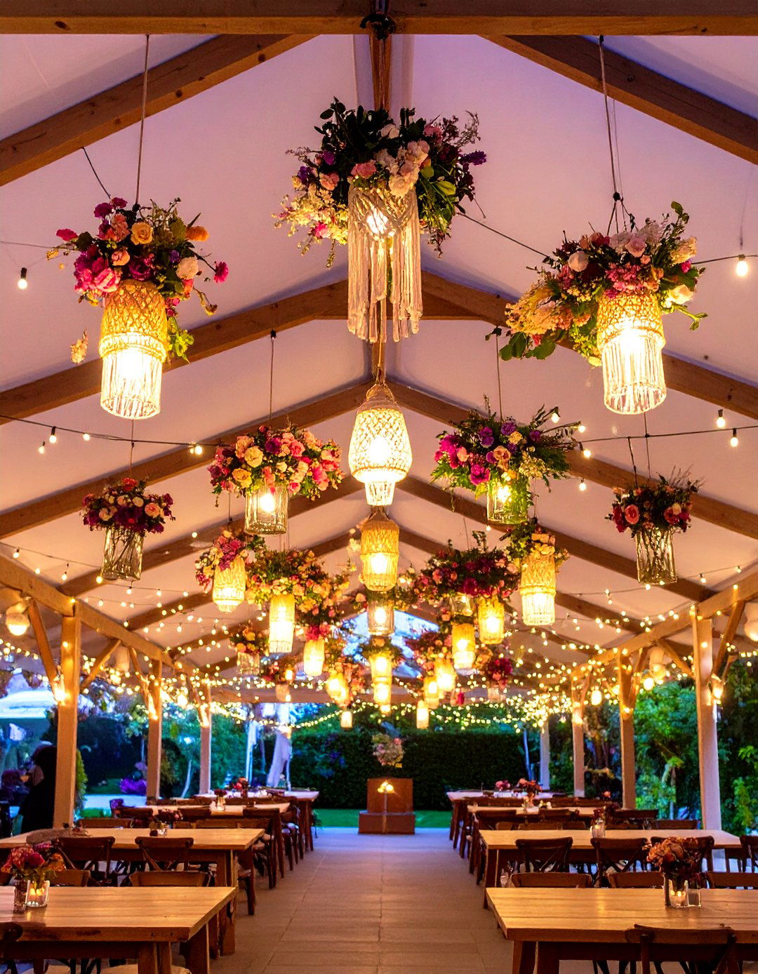 Boho Wedding Hanging Light Installations - 20 boho wedding ideas