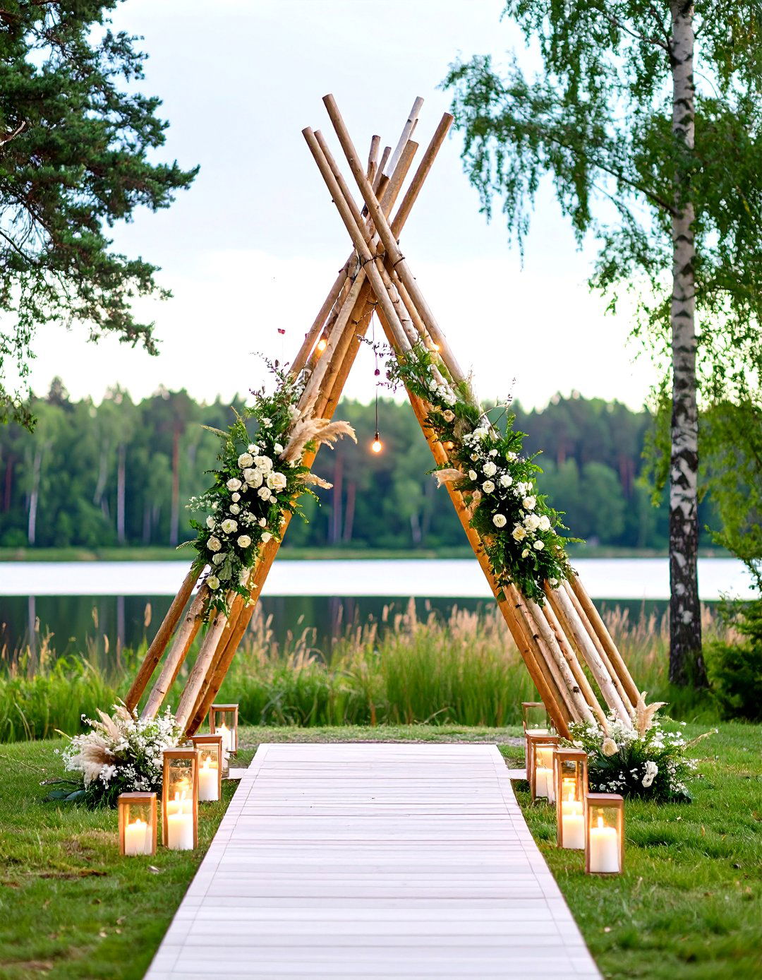 Boho Wedding Natural Wood Arch Structures - 20 boho wedding ideas
