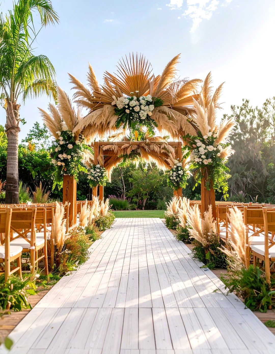 Boho Wedding Pampas Grass Ceremony Arches - 20 boho wedding ideas