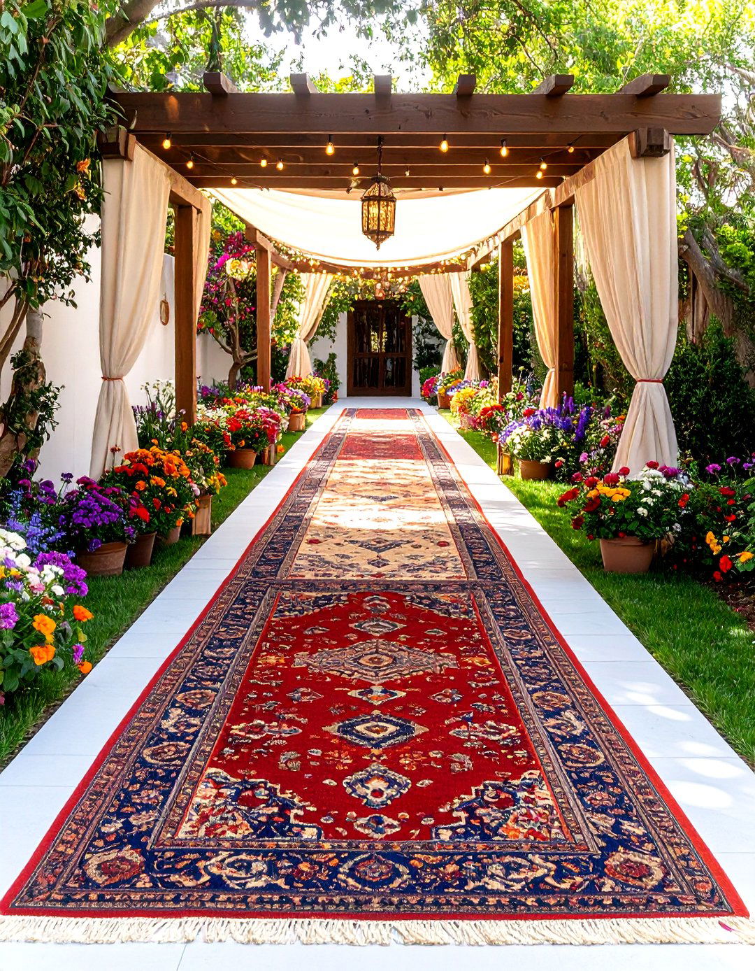Boho Wedding Vintage Rug Ceremony Aisles - 20 boho wedding ideas