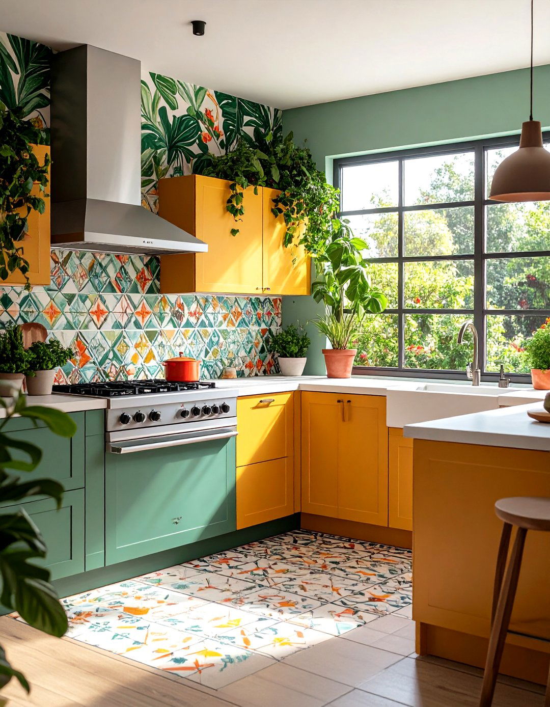 Bold Accent Walls - 20 Sunroom Kitchen Ideas