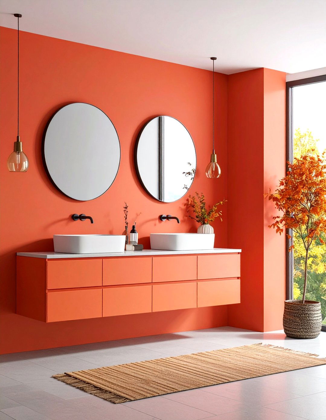 Bold Accent Walls - 20 Teen Bathroom Ideas