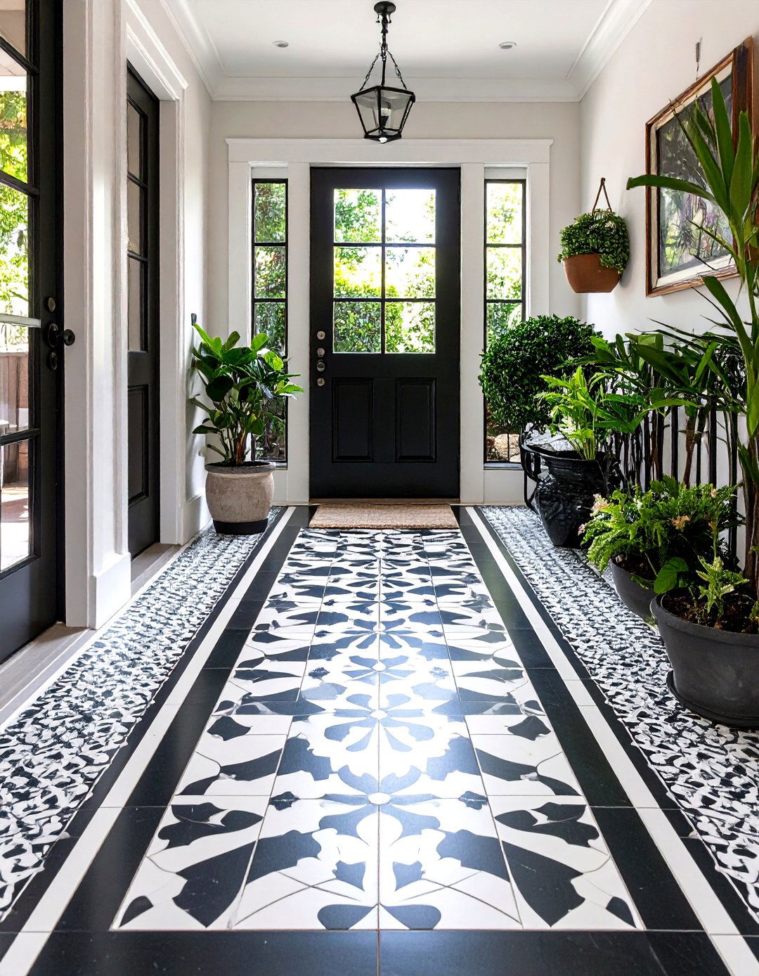 Bold Black and White Mosaic - 20 Small Entryway Tile Floor Ideas
