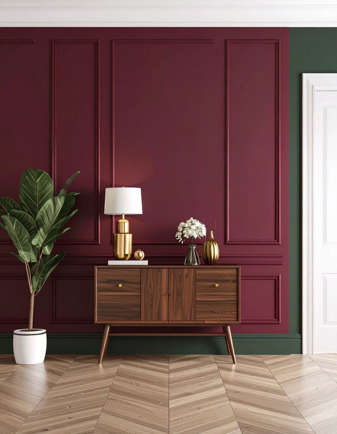 Bold Color Block Entryway Wall - 20 Entryway Wall Ideas