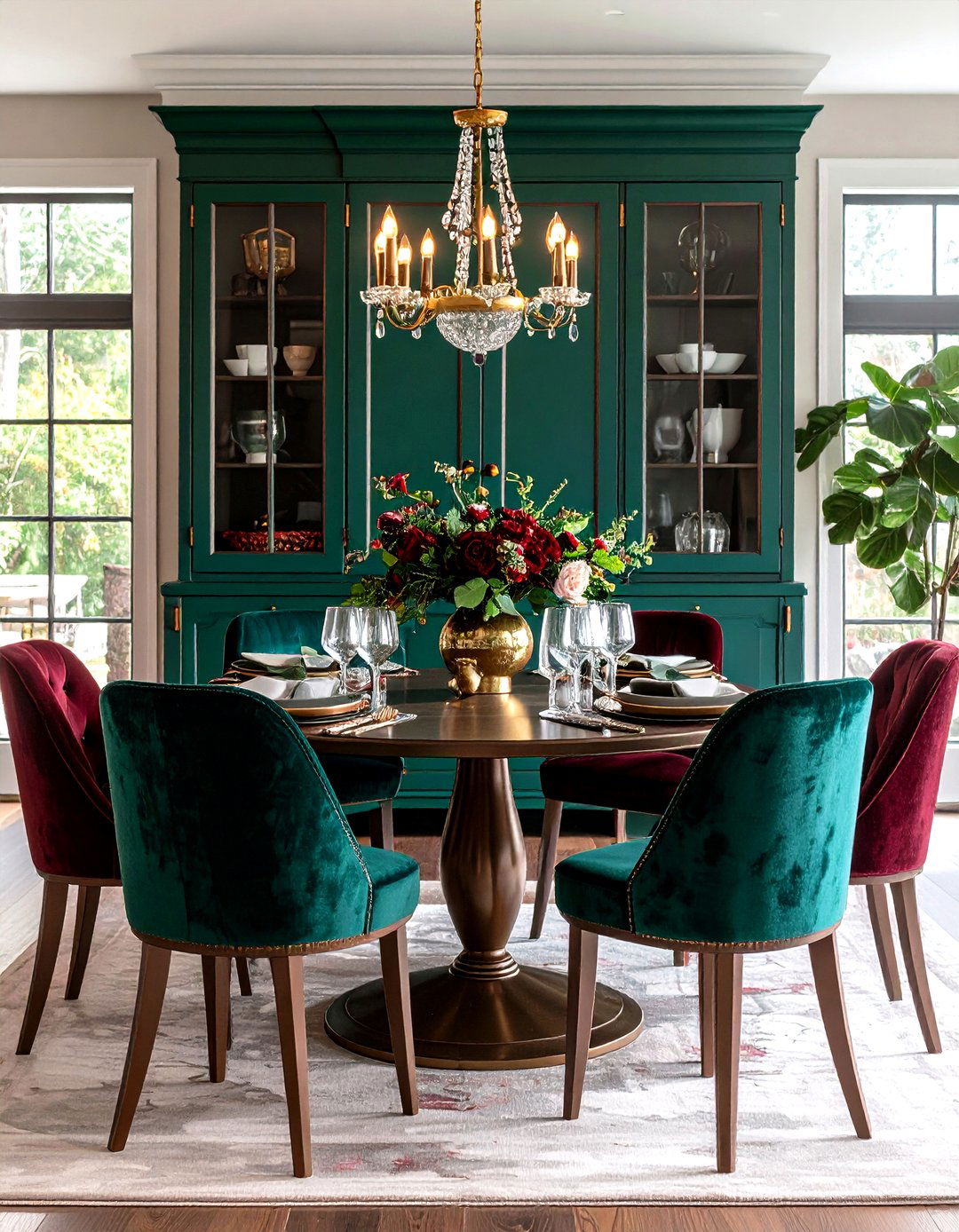 Bold Color Pop Dining Room Hutch Statement Piece - 20 Dining Room Hutch Ideas