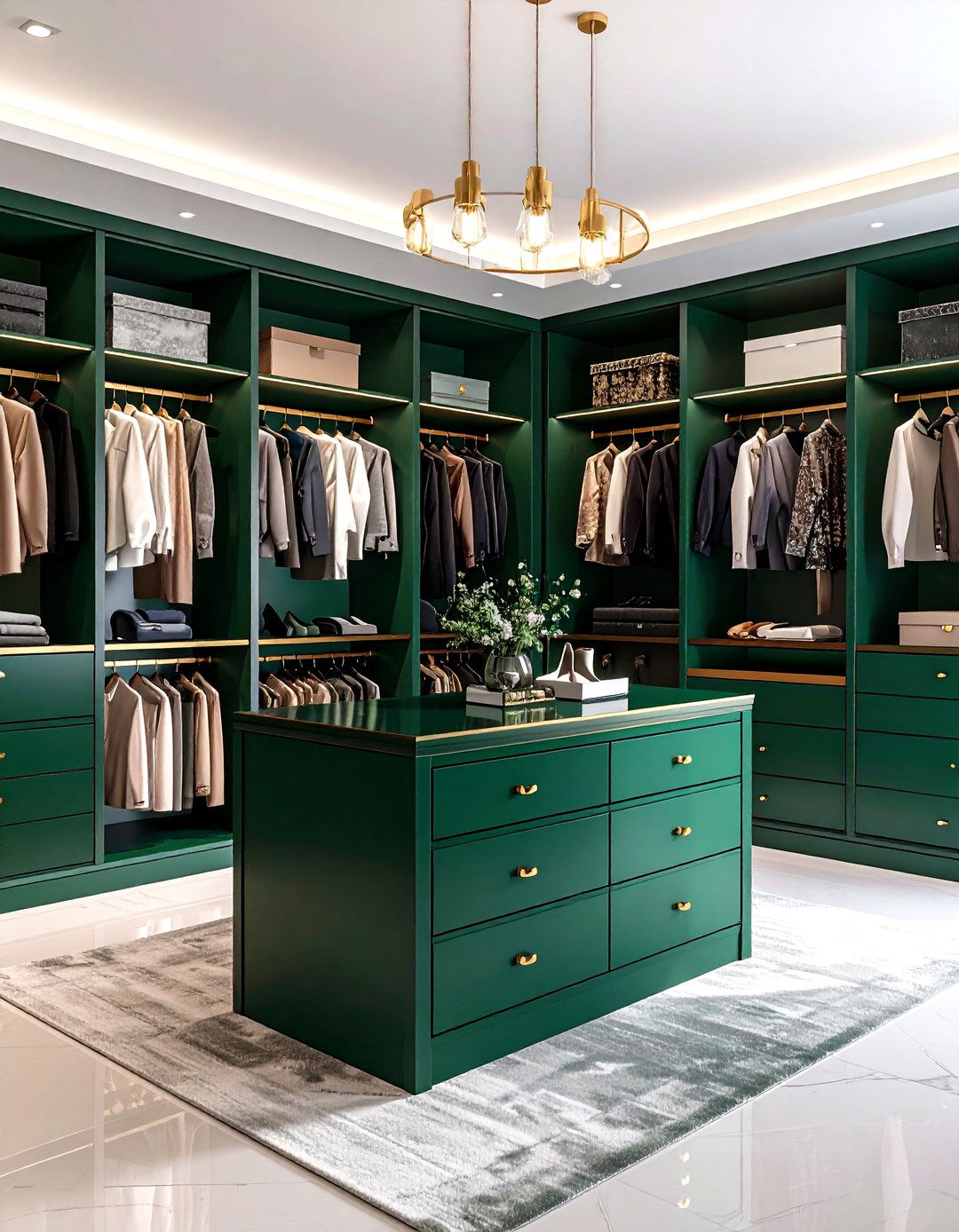 Bold Color Statement Closet Island - 20 Closet Island Ideas