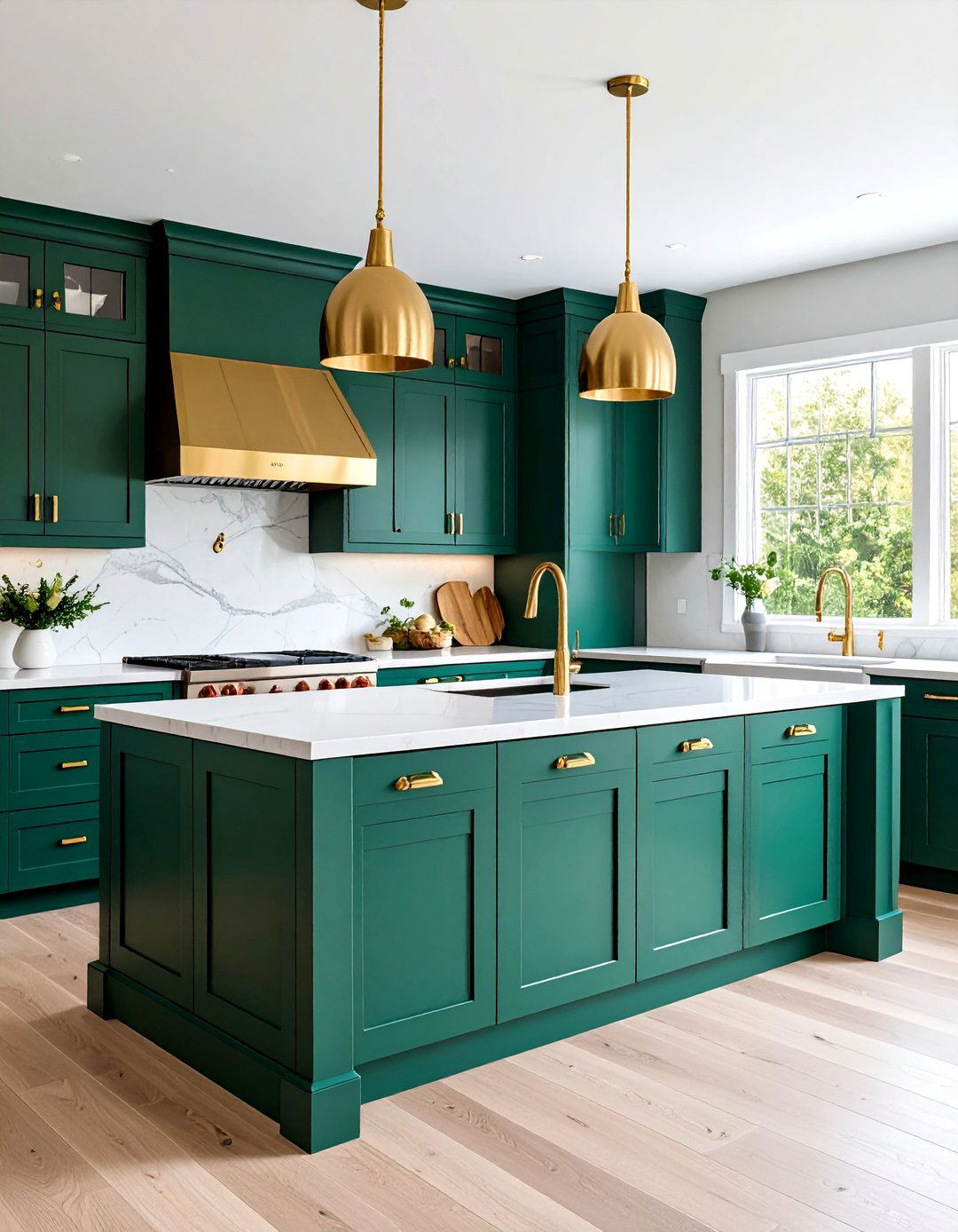 Bold Emerald Green Kitchen Island - 20 Kitchen Island Color Ideas
