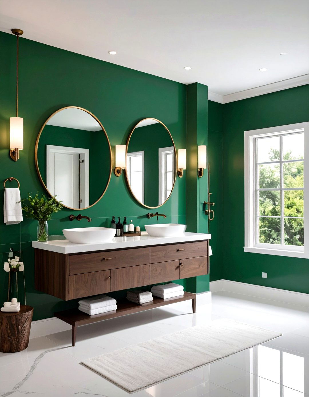Bold Emerald Walls for a Statement Green Powder Room - 20 Green Powder Room Ideas