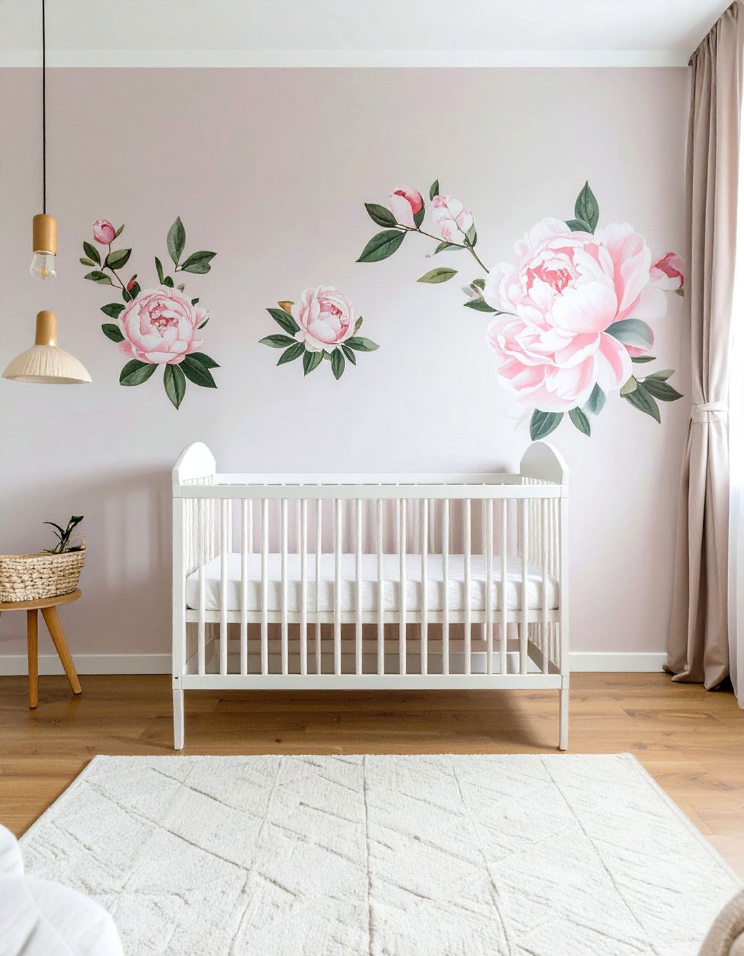Bold Floral Nursery Accent Wall - 20 Floral Nursery Ideas