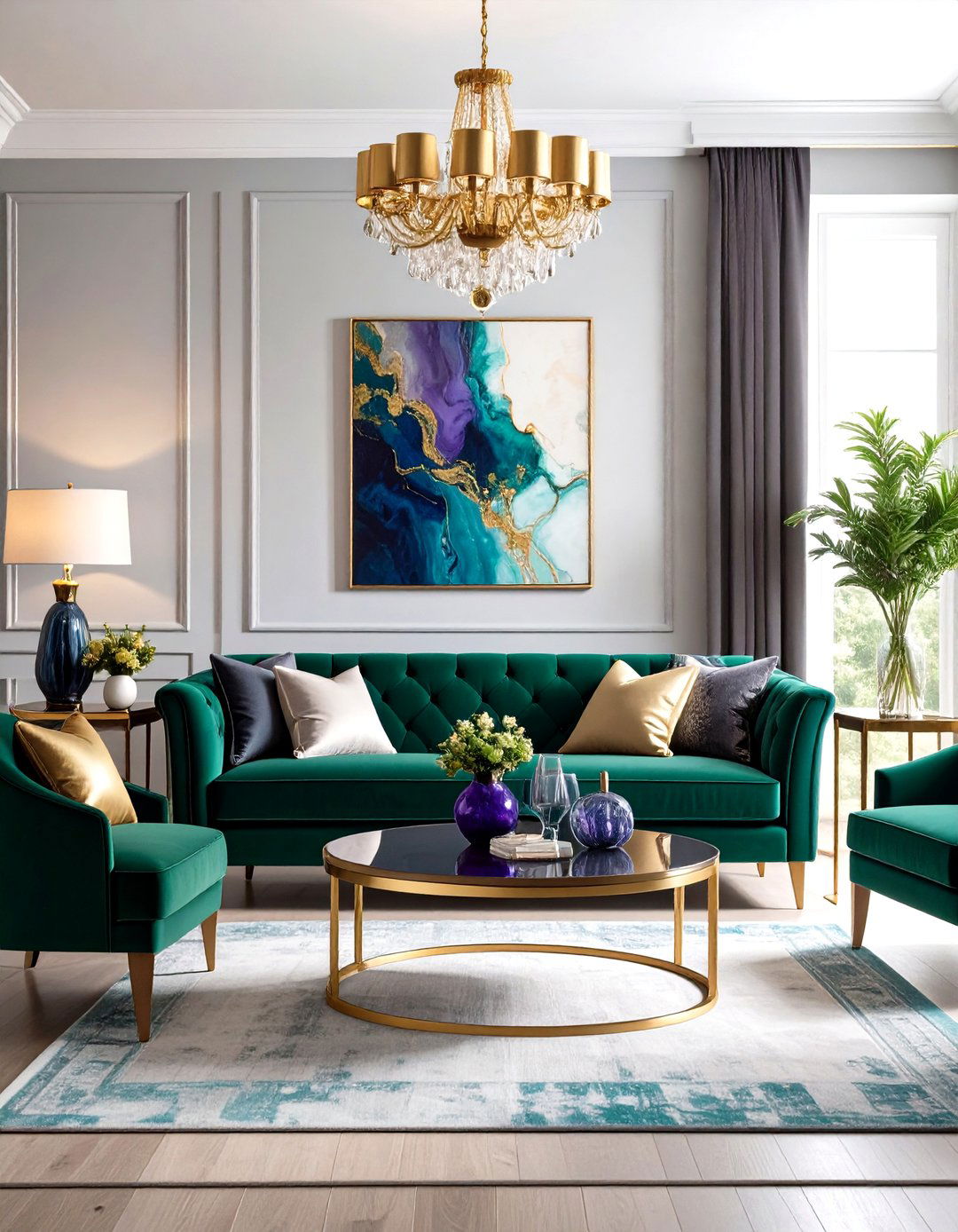 Bold Jewel Toned Sofa Table Styling - 20 Sofa Table Decor Ideas