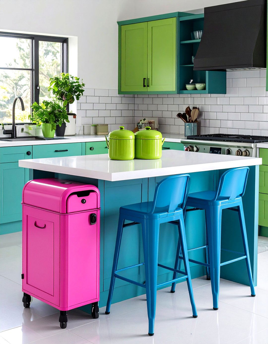 Bold Neon Kitchen Color Schemes and Accents - 20 1980s Kitchen Ideas