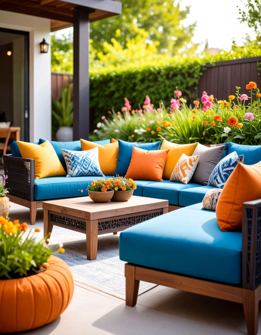 Bold Outdoor Seating in Vibrant Colors and Patterns - 20 Outdoor Seating Ideas