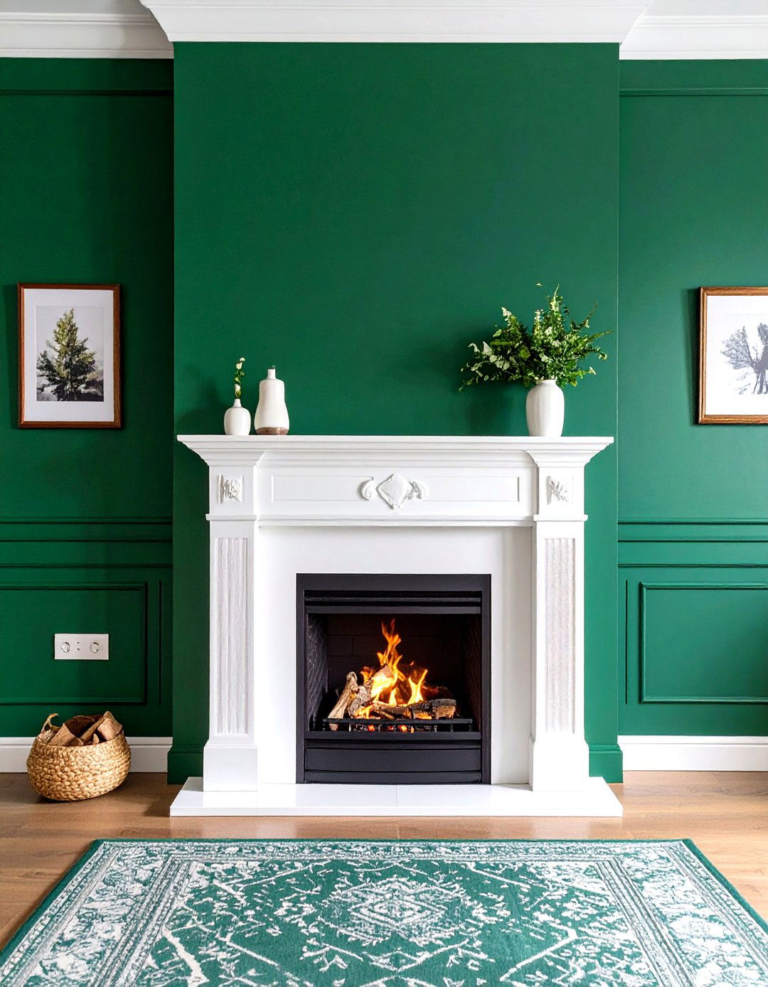 Bold Paint Color Statement Wall - 20 Fireplace Accent Wall Ideas
