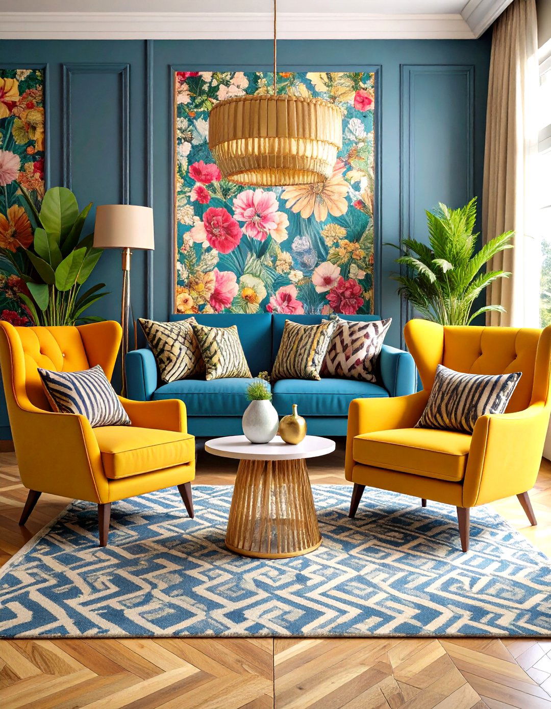 Bold Pattern Luxury Living Room - 20 Luxury Living Room Ideas