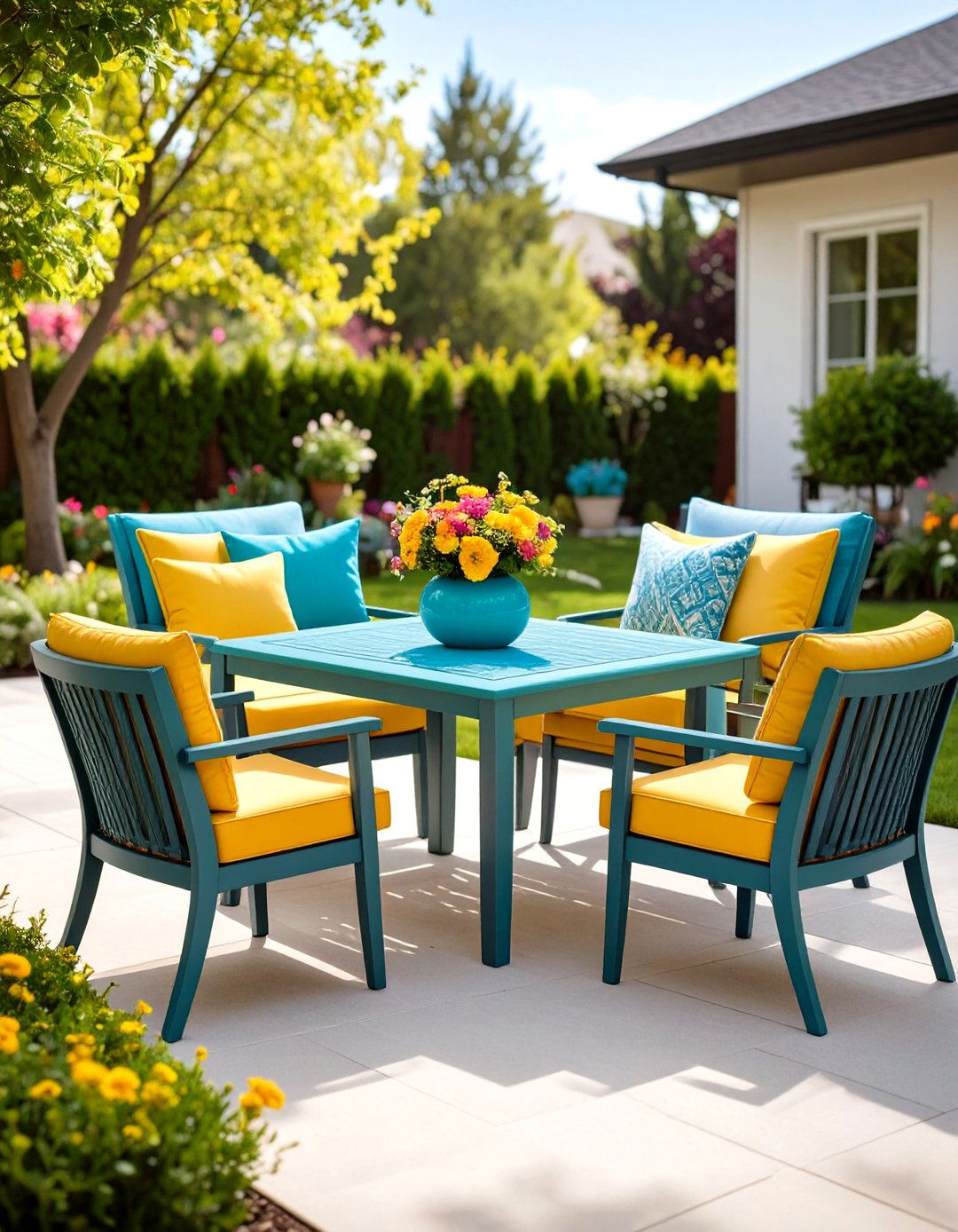 Bold Statement Color Patio Furniture Theme - 20 Patio Furniture Ideas