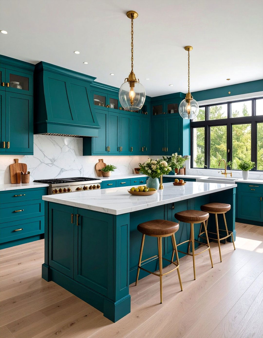 Bold Teal Cabinetry - 20 Teal Kitchen Ideas