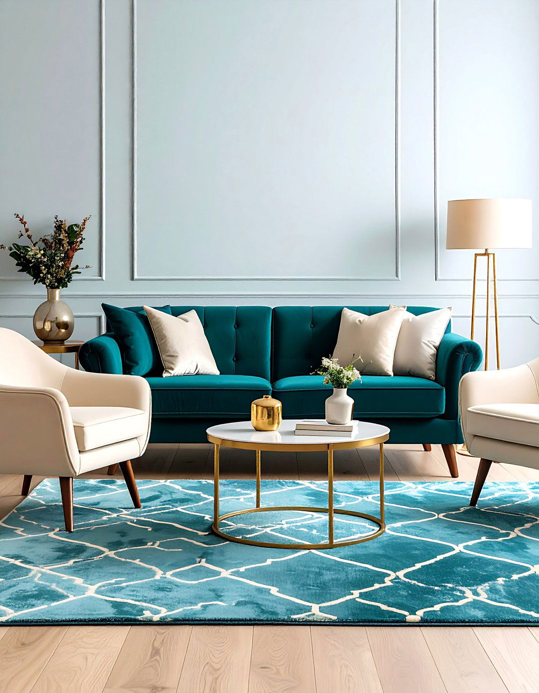 Bold Teal Sofa Statement - 20 Teal Living Room Ideas