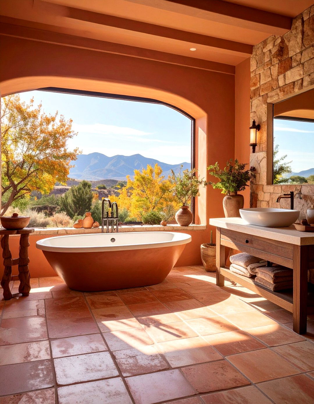 Bold Terracotta in Small Bathrooms - 20 Terracotta Bathroom Ideas
