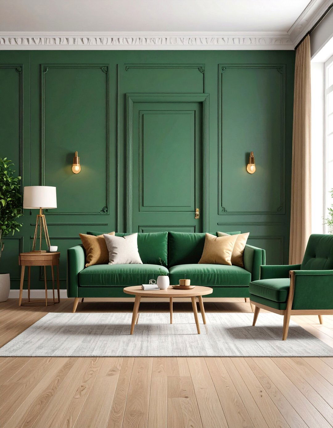Bold Trim Color Pop - 20 Budget Apartment Living Room Ideas