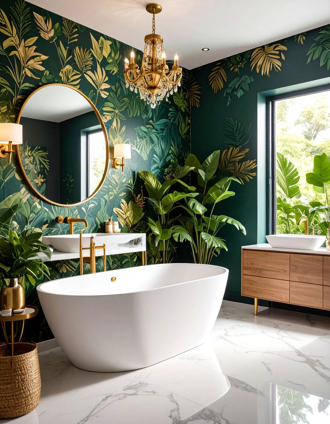 Bold Wallpaper Energizes Half Bathroom Walls - 20 Half Bathroom Ideas